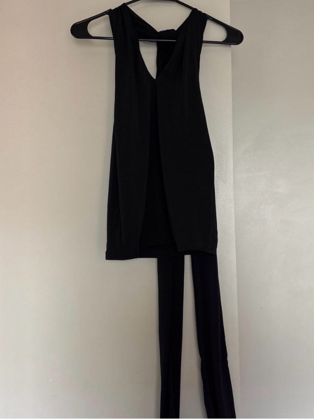 Black Women's Jumpsuit - Sleeveless V-Back